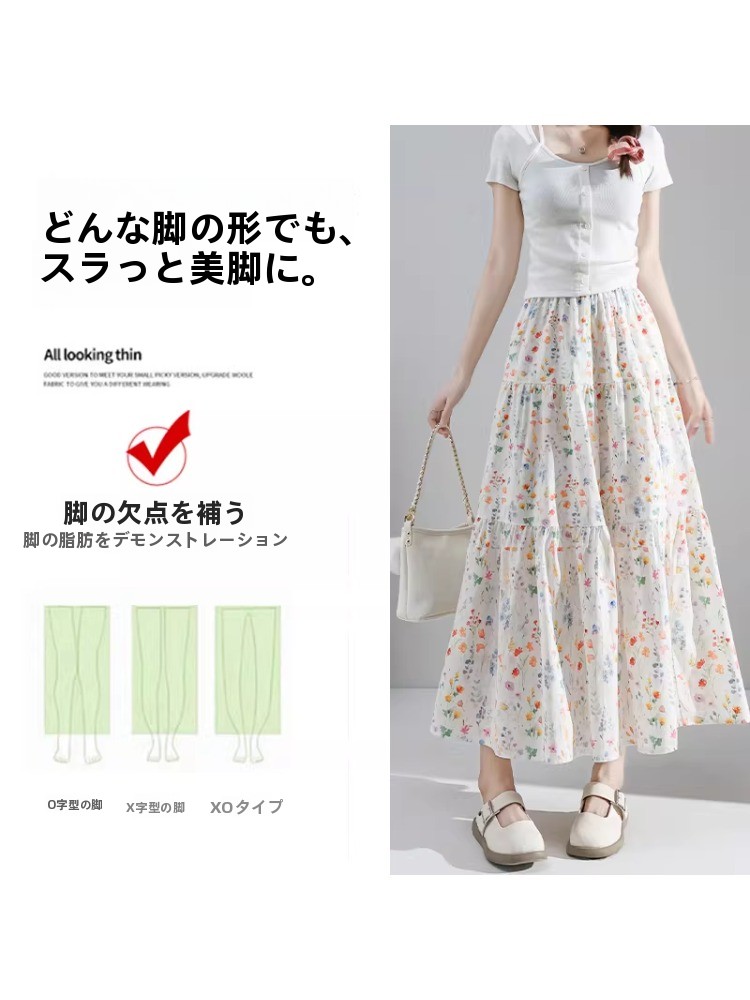 Gonna midi a trapezio a vita a - Midi Skirt Floral recensione e prezzo