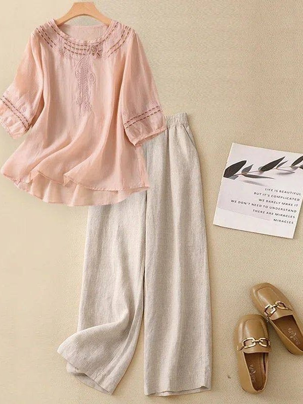 Set di Alta Qualità in Cotone  - Linen Pant Wide recensione e prezzo