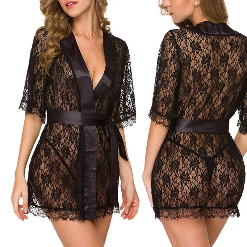 Nolia Camicia da Notte in Pizz - Kimono Sheer Floral recensione e prezzo